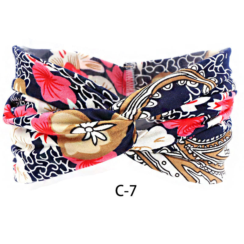 Tela al por mayor Boho Style New Elastic Cross Sport Diadema